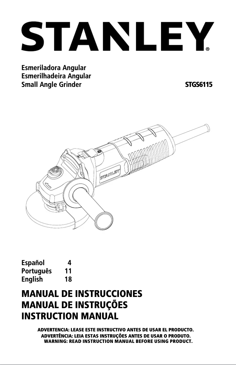 Page 1 de la notice Manuel utilisateur Stanley STGS6115