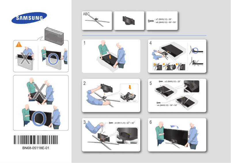 Page n°1 - Guide d'installation Samsung UE32F5500AK