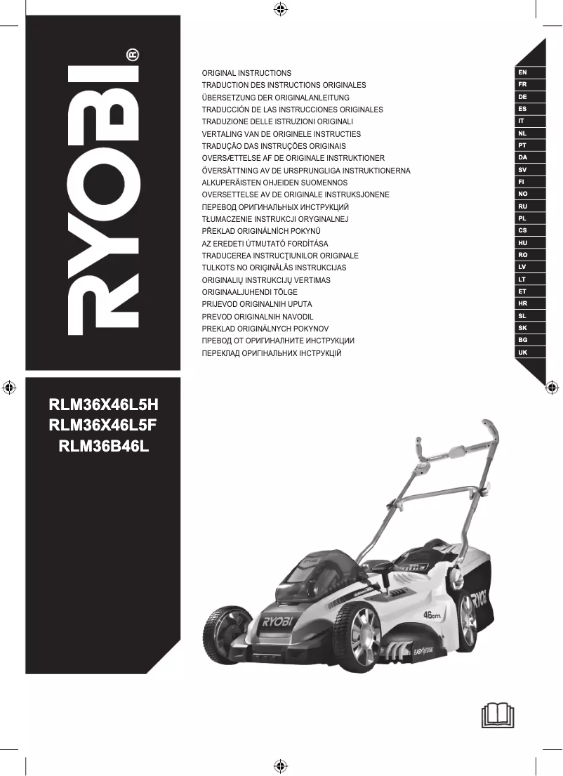 Page n°1 - Manuel utilisateur RYOBI RLM36B46L