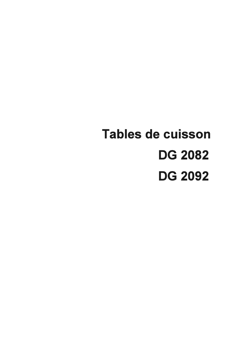 Page n°1 - Manuel utilisateur Arthur Martin-Electrolux DG2090N