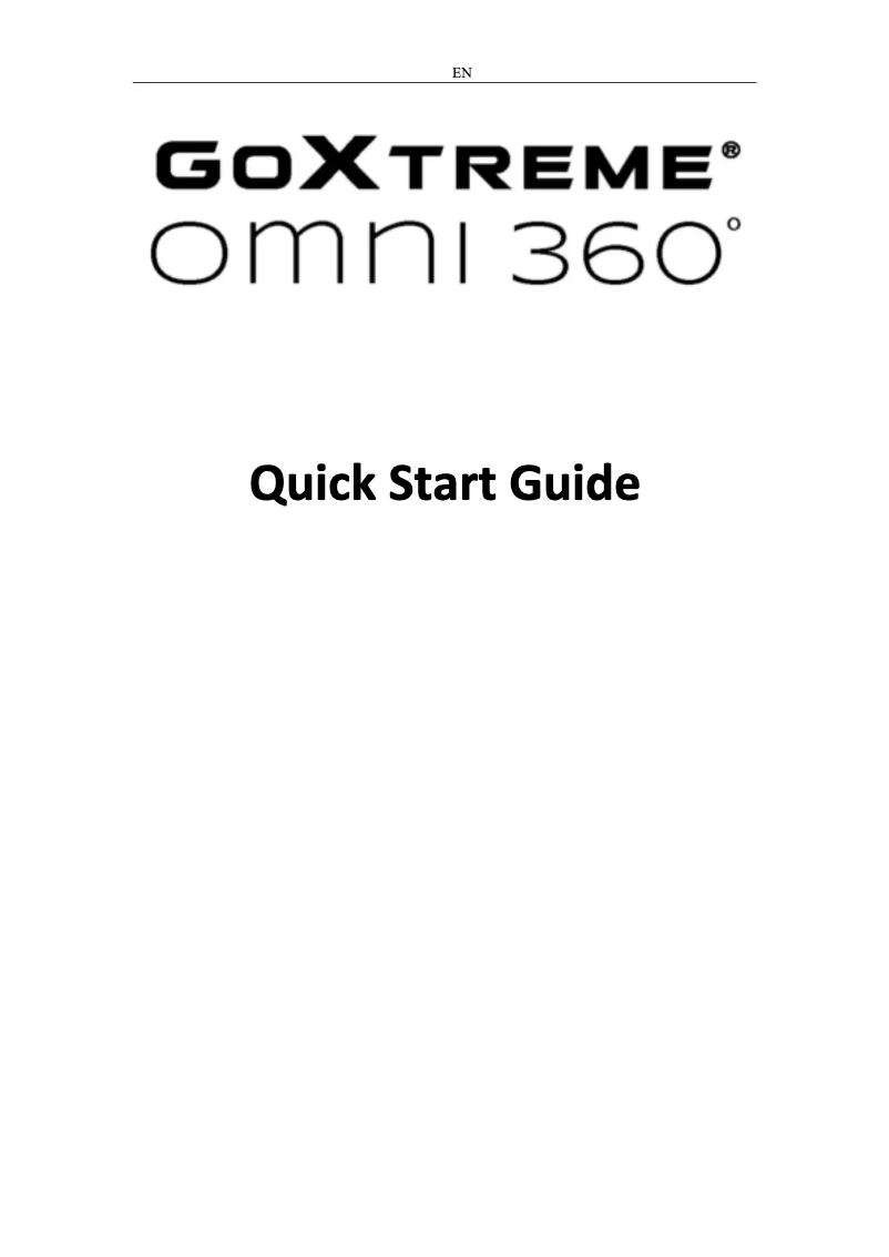 Page 1 de la notice Manuel utilisateur Easypix GoXtreme Omni 360°