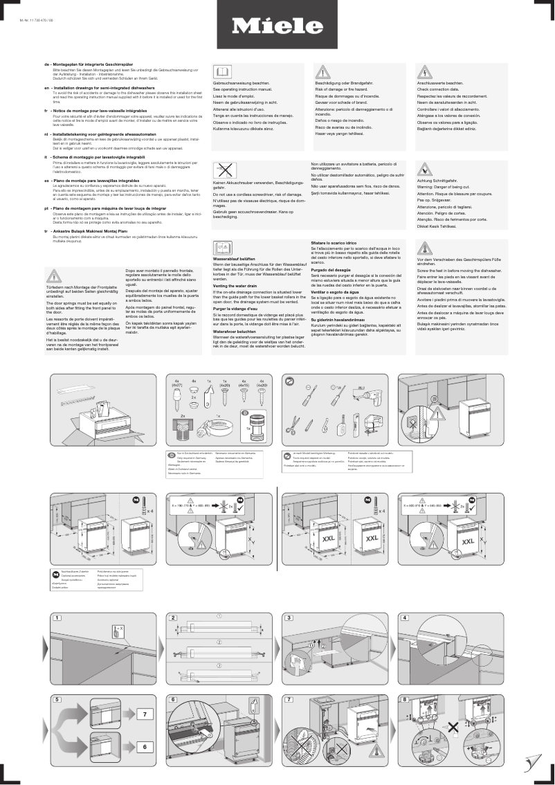 Page 1 de la notice Instructions / montage Miele G 5000 SCi Active