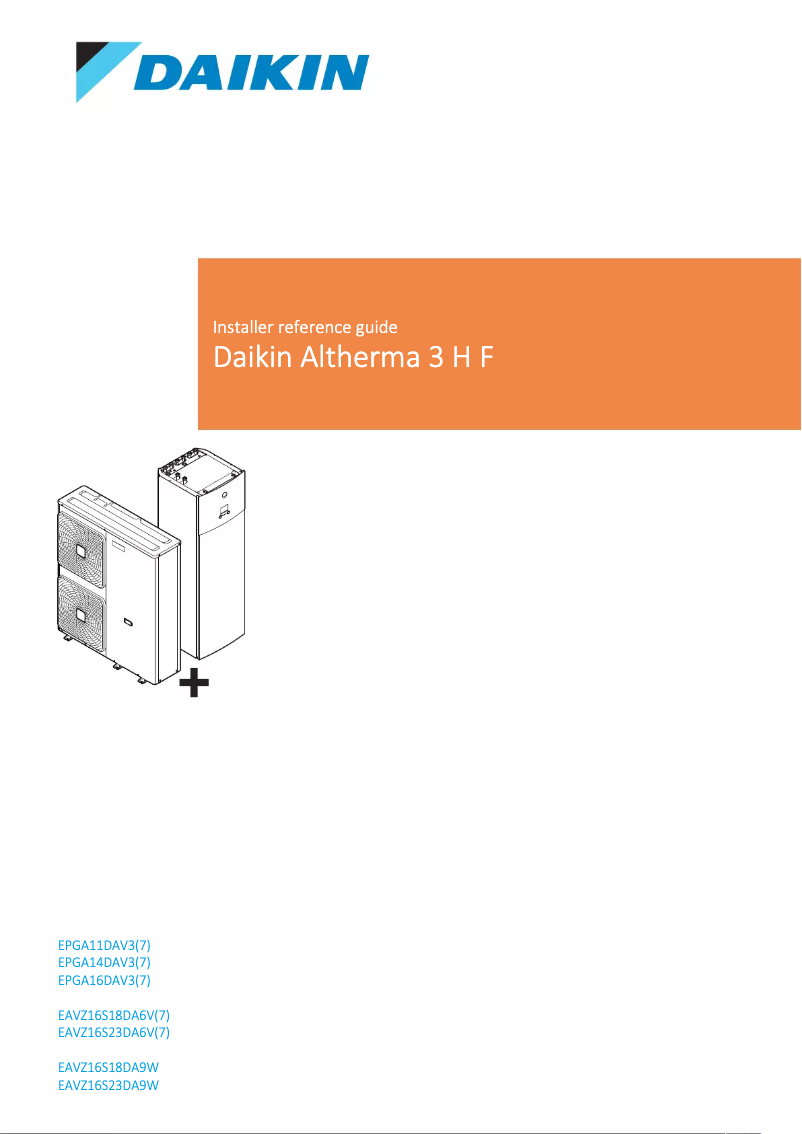 Page 1 de la notice Guide d'installation Daikin Altherma 3 H F