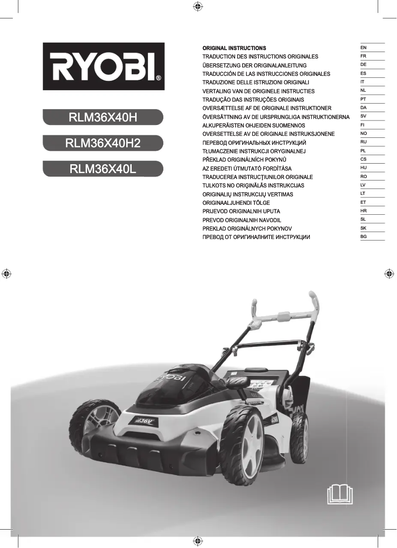 Página 1 del manual Manual de usuario RYOBI RLM36X40H2