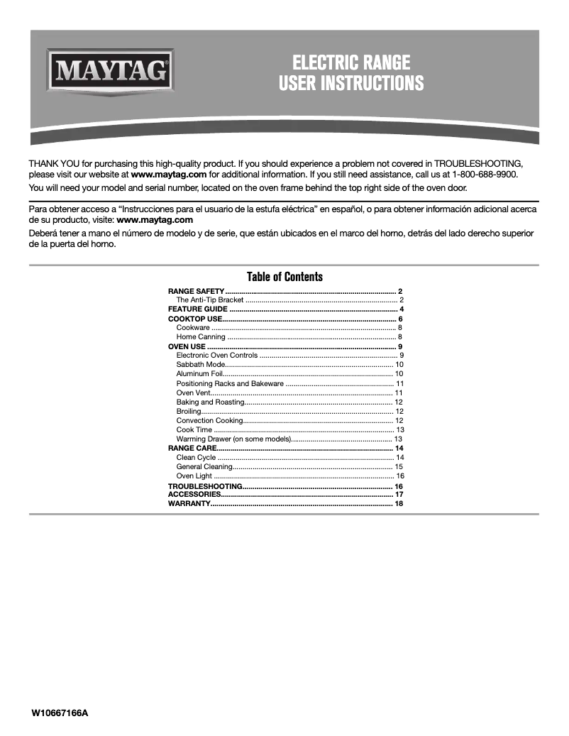 Page 1 de la notice Manuel utilisateur Maytag MER8800DE