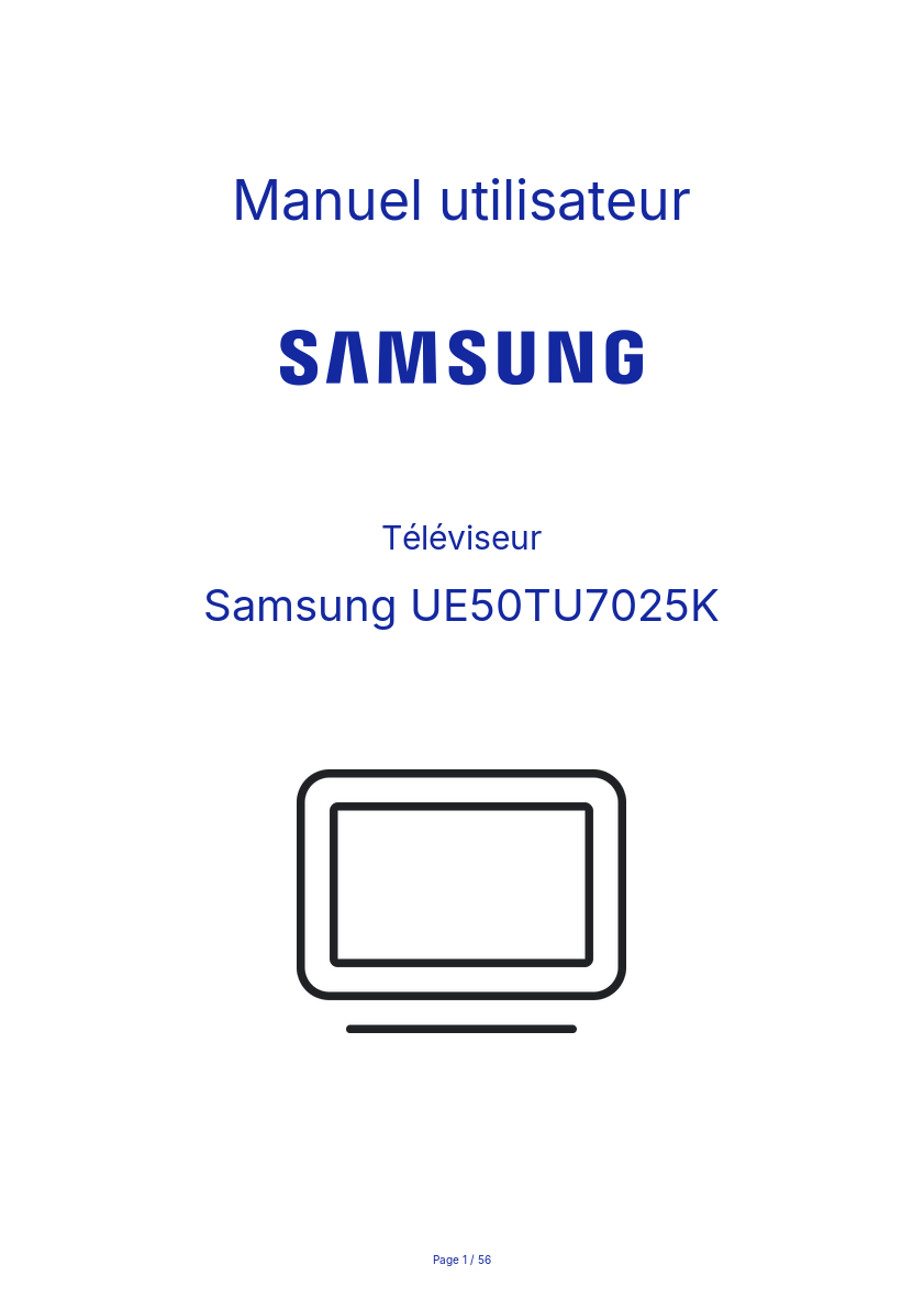 Image de la première page du manuel de l'appareil UE50TU7025K