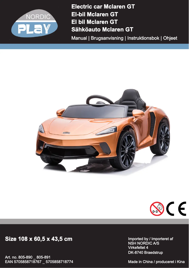 Page n°1 - Manuel utilisateur Nordic Play 805-890