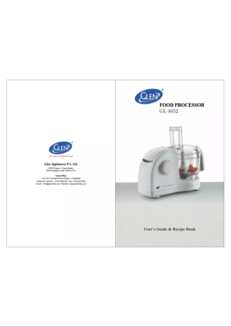 Page n°1 - Manuel utilisateur Glen GL 4052