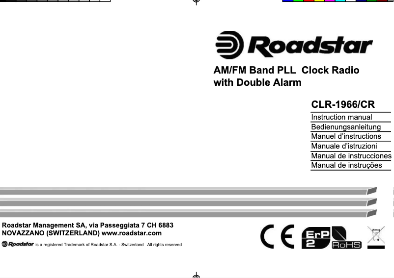 Page 1 de la notice Fiche technique Roadstar CLR-1966/CR
