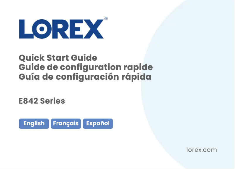 Página 1 del manual Guía de inicio rápido Lorex E842CA