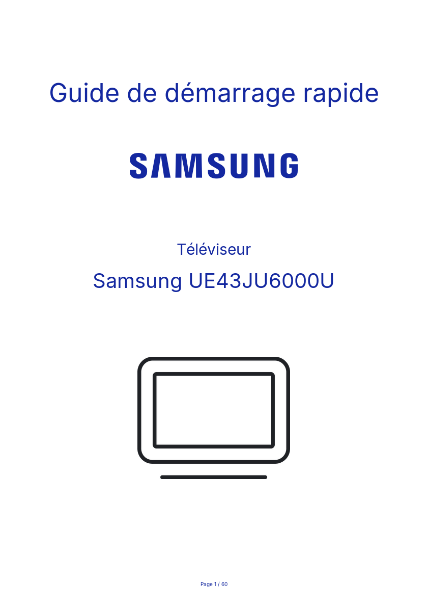 Image de la première page du manuel de l'appareil UE43JU6000U