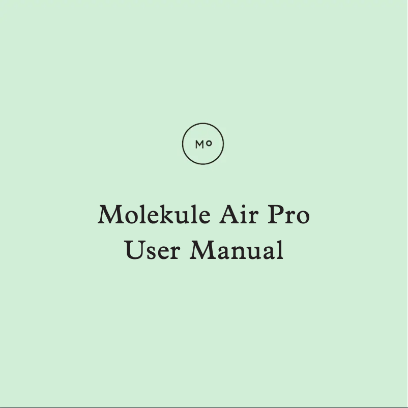 Page n°1 - Manuel utilisateur Molekule Air Pro