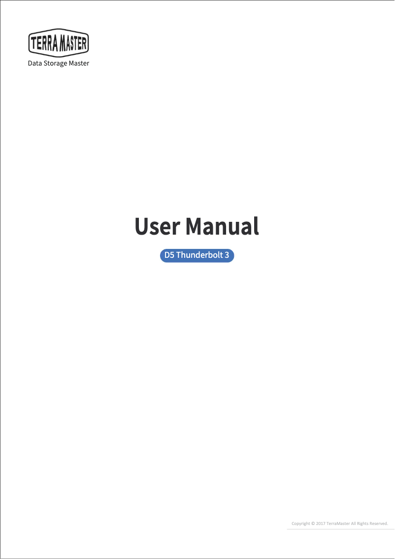 Página 1 del manual Manual de usuario TerraMaster D5 Thunderbolt 3