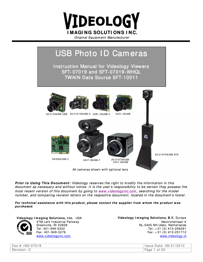 Page 1 de la notice Manuel utilisateur Videology SFT-07019