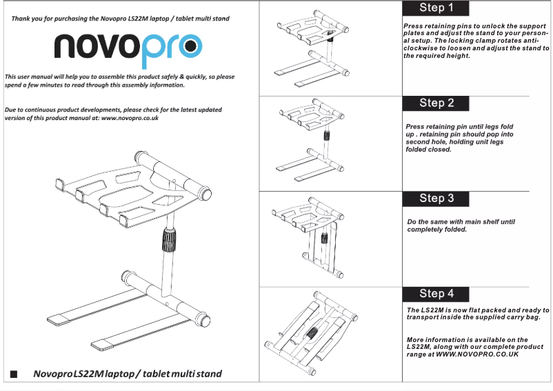 Page n°1 - Manuel utilisateur NovoPro LS22M