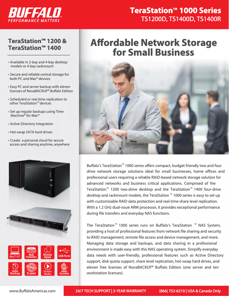 Page 1 de la notice Manuel utilisateur Buffalo TeraStation 1400R