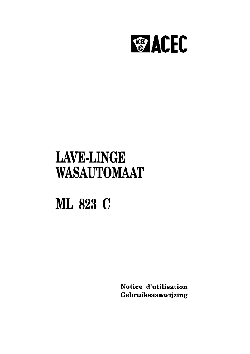 Page 1 de la notice Manuel utilisateur Acec ML 823 C