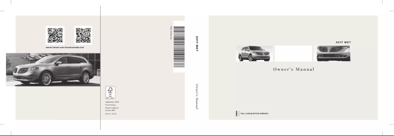 Page 1 of the manual User Manual Lincoln MKT (2017)