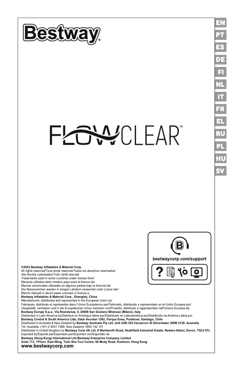Image de la première page du manuel de l'appareil Flowclear 58389