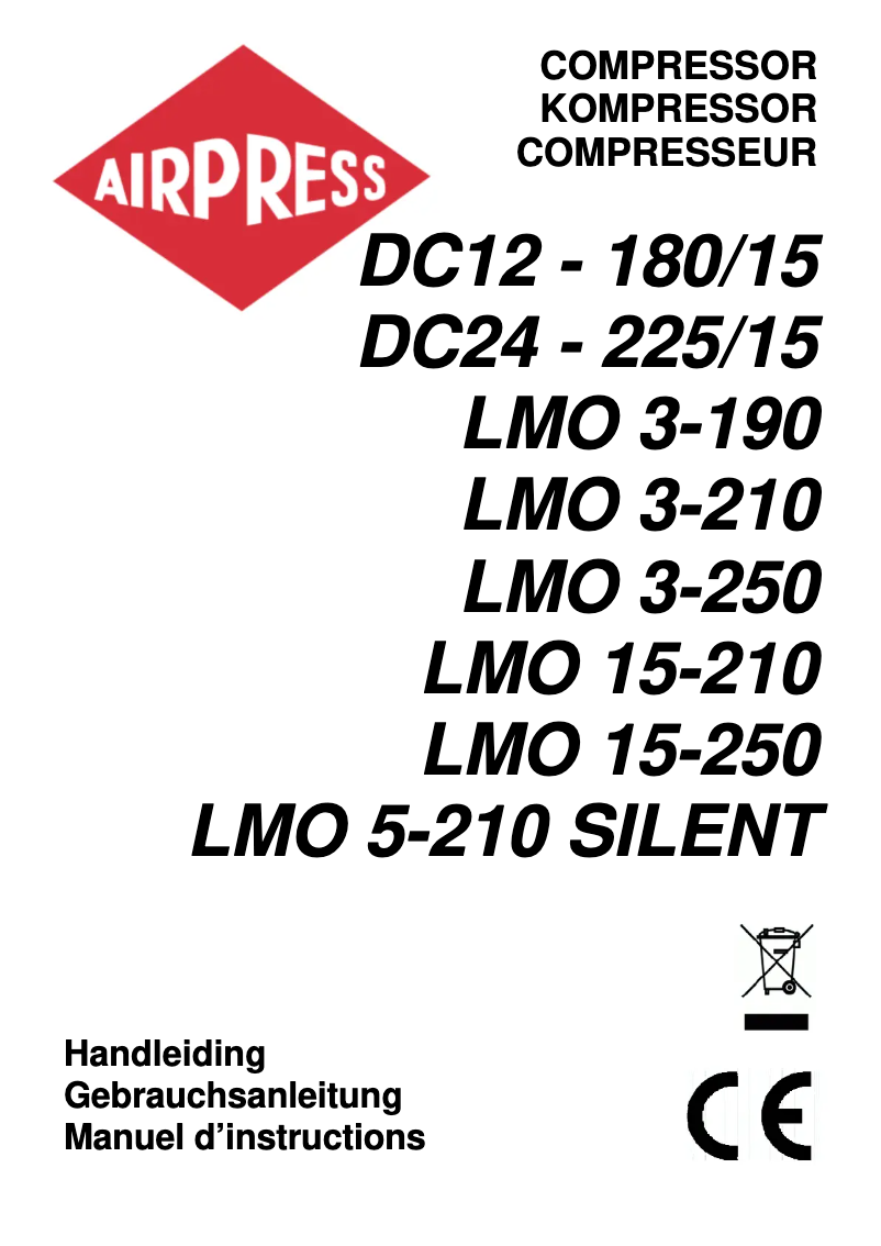Page 1 de la notice Manuel utilisateur Airpress LMO 15-210
