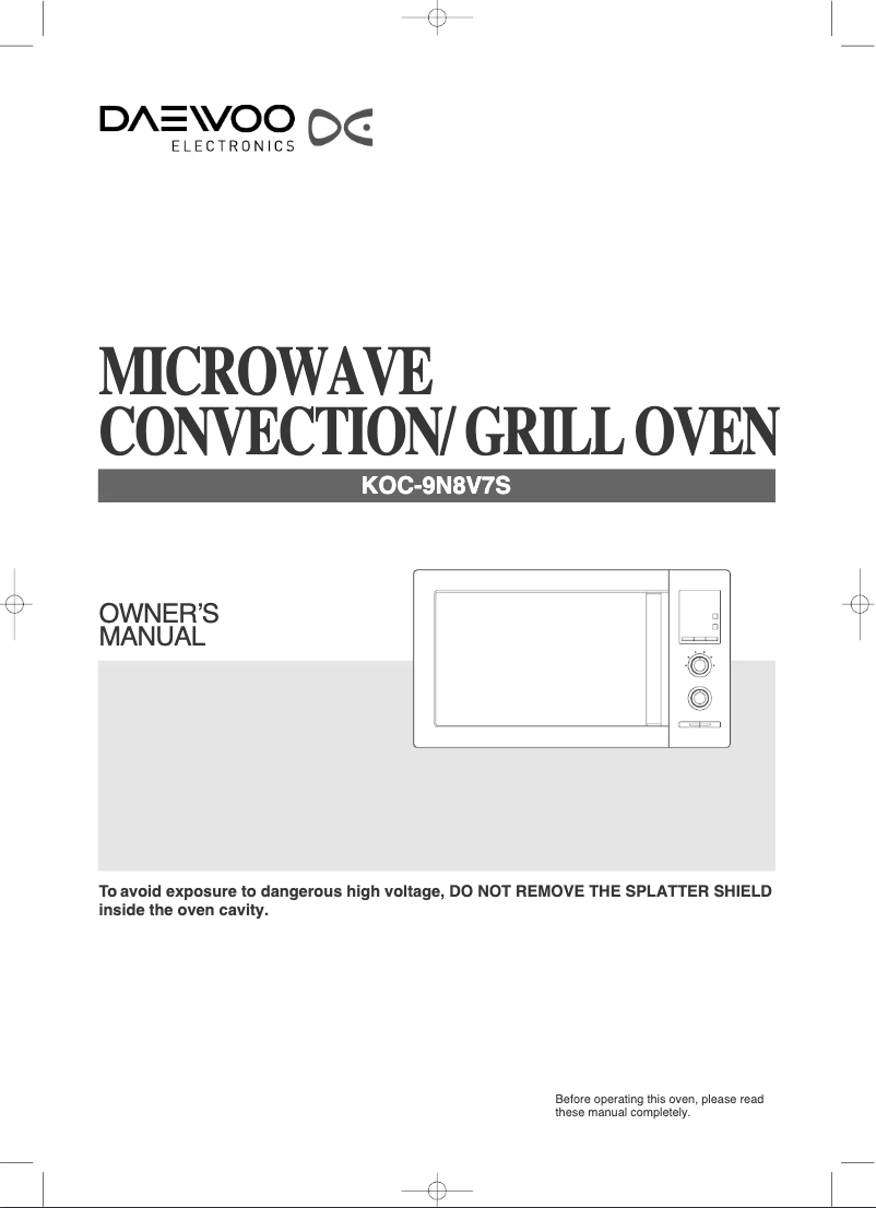 Page 1 de la notice Manuel utilisateur Daewoo KOC-9N8V