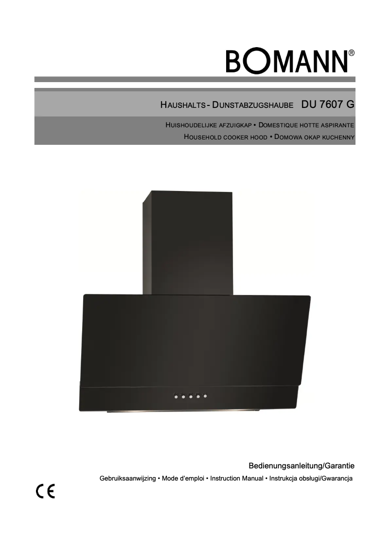 Page 1 de la notice Manuel utilisateur Bomann DU 7607 G