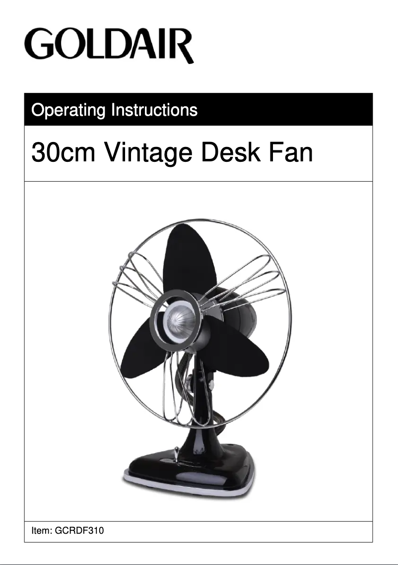 Image de la première page du manuel de l'appareil GCRDF310