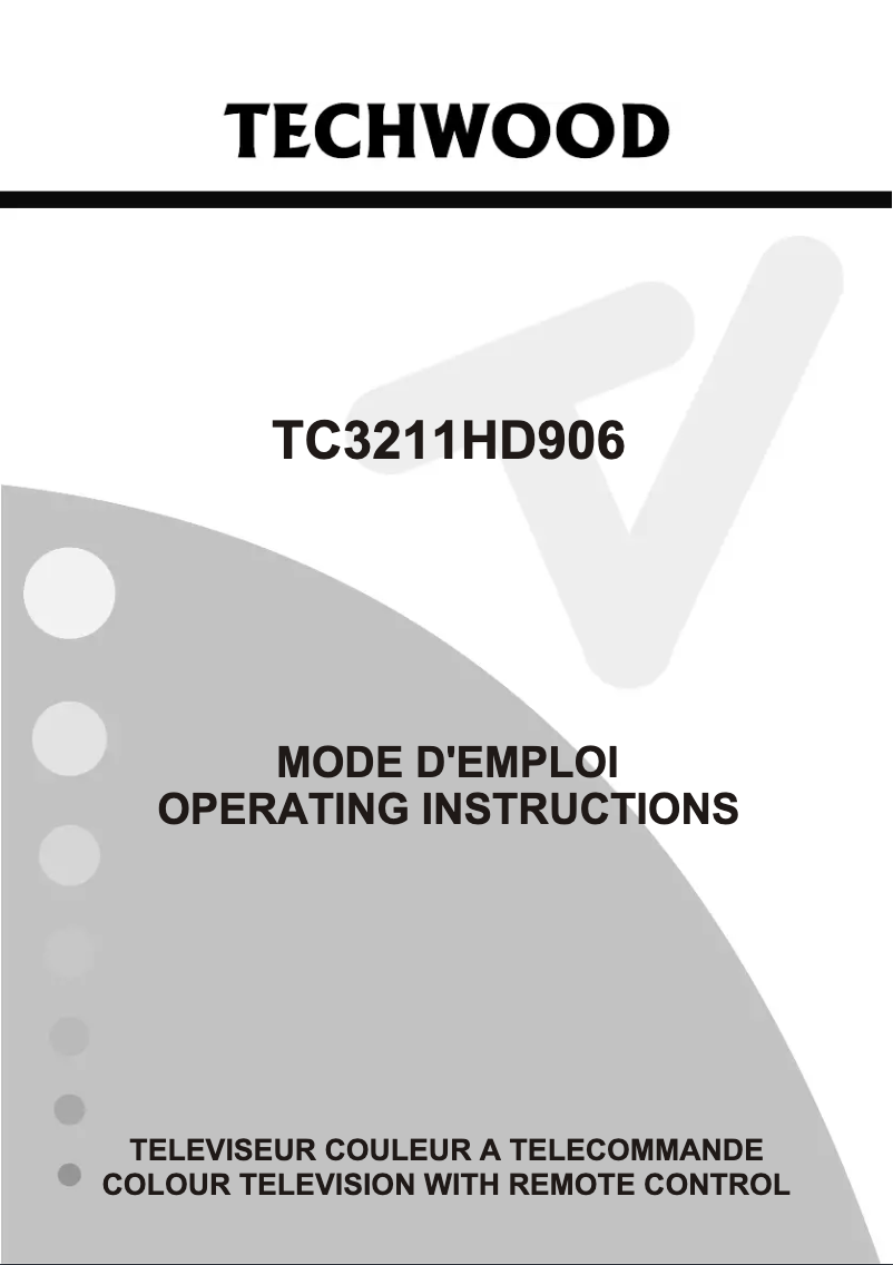 Page 1 of the manual User Manual Techwood TC3211HD906