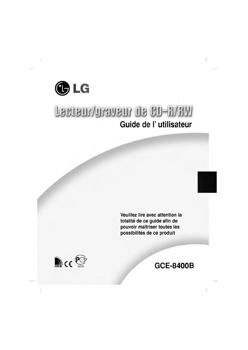 Page n°1 - Manuel utilisateur LG GCE-8400B