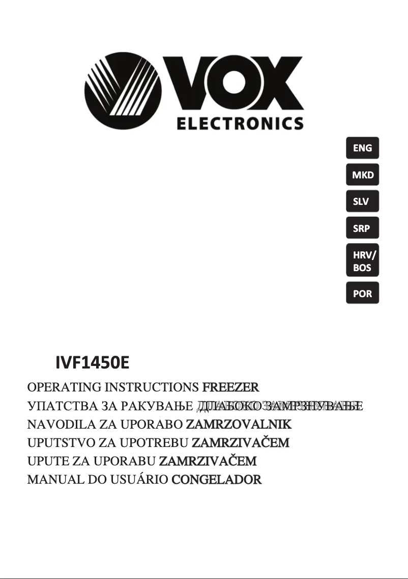 Page 1 de la notice Manuel utilisateur VOX IVF1450E