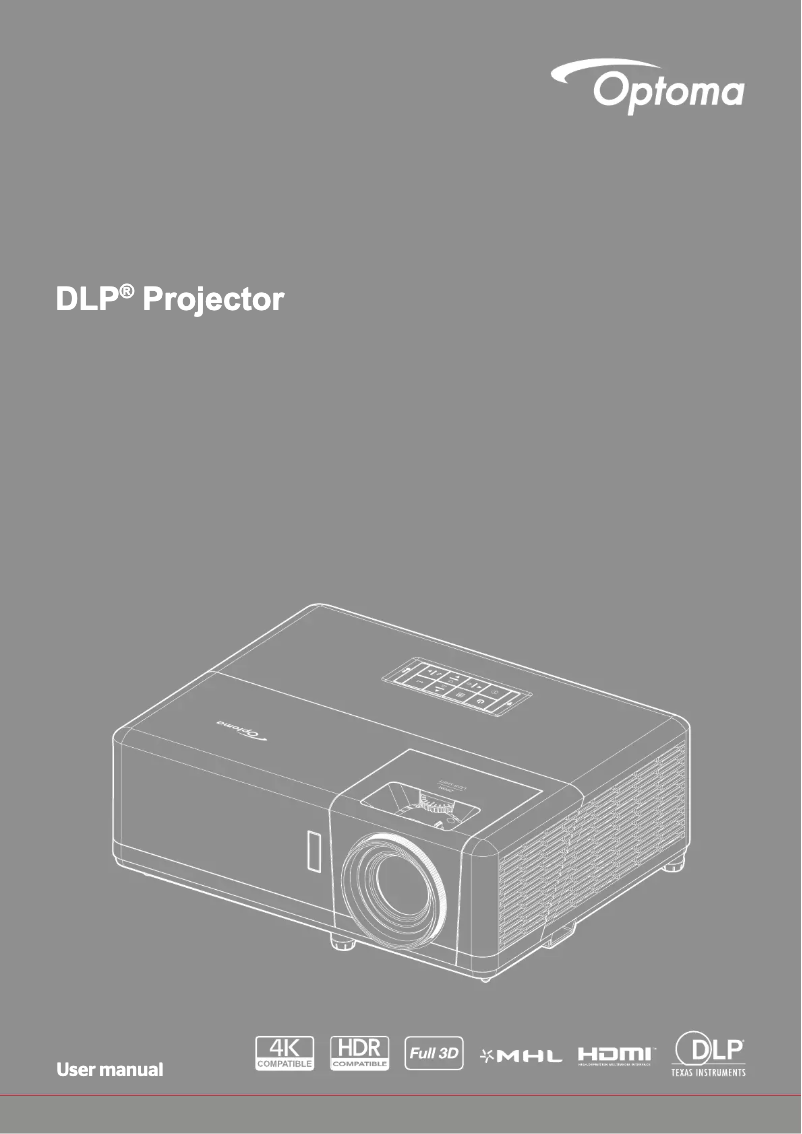 Page 1 de la notice Manuel utilisateur Optoma ZW502