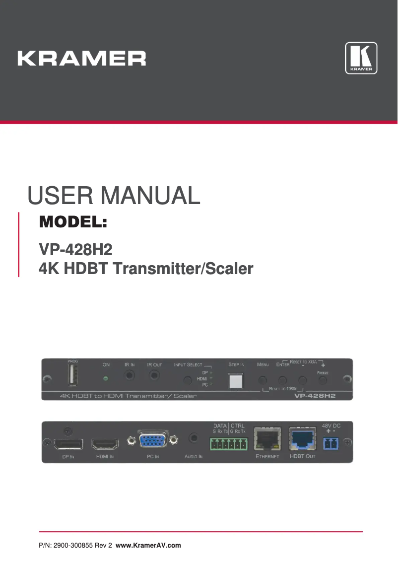 Page n°1 - Manuel utilisateur Kramer VP-428H2