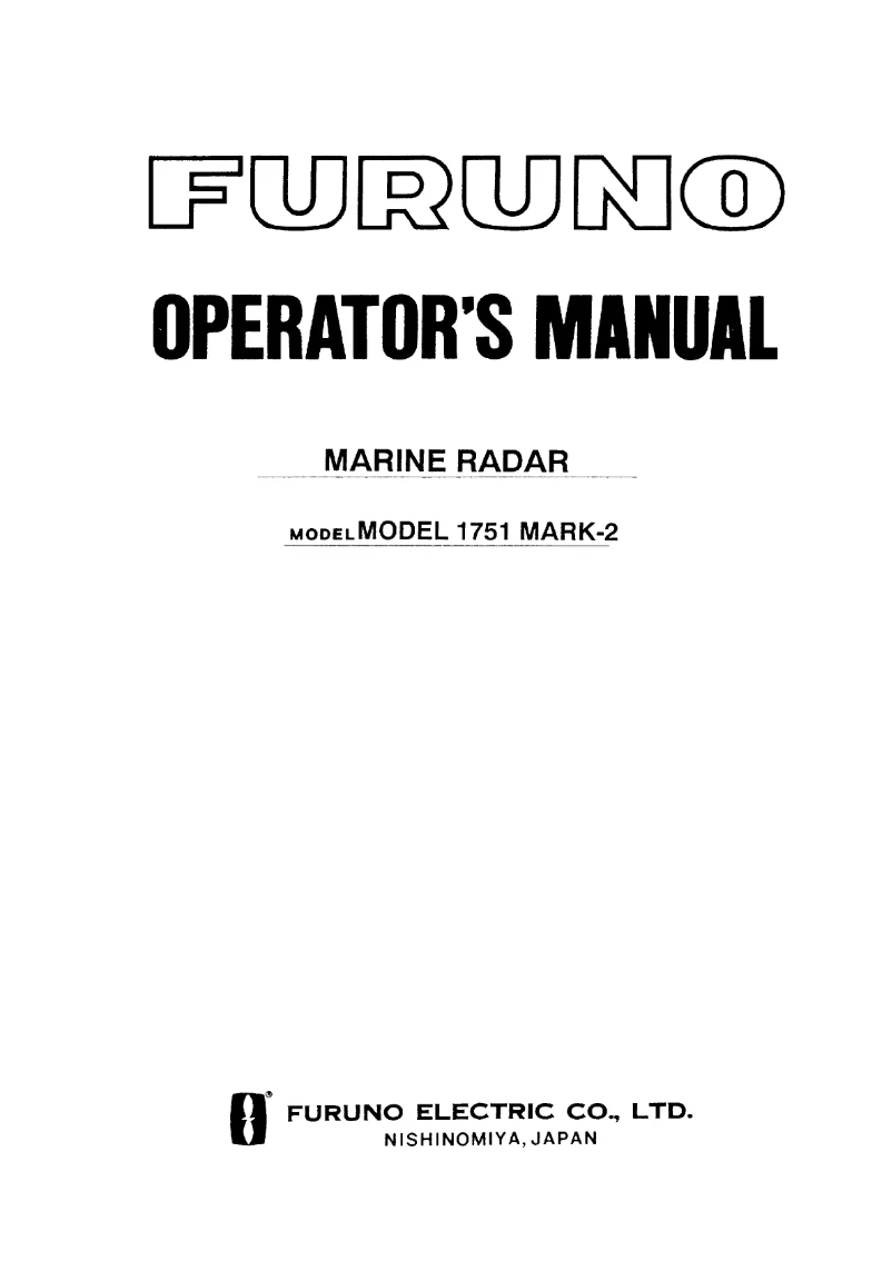 Page 1 de la notice Manuel utilisateur Furuno 1751 Mark-2