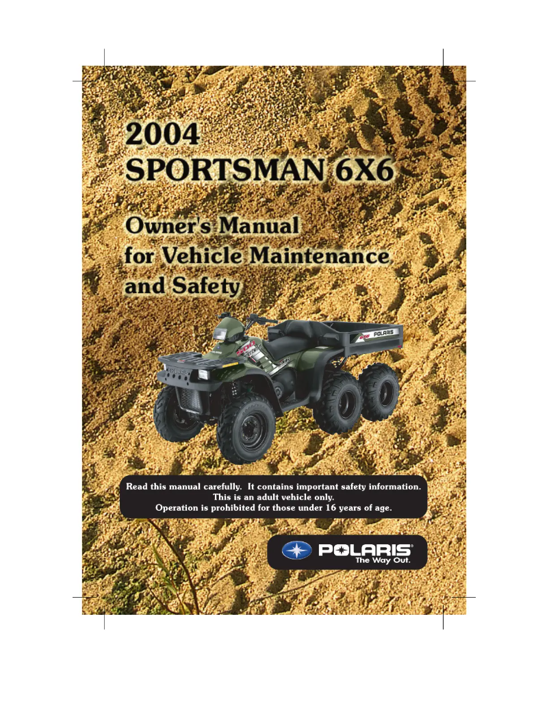 Image de la première page du manuel de l'appareil Sportsman 6x6 (2004)