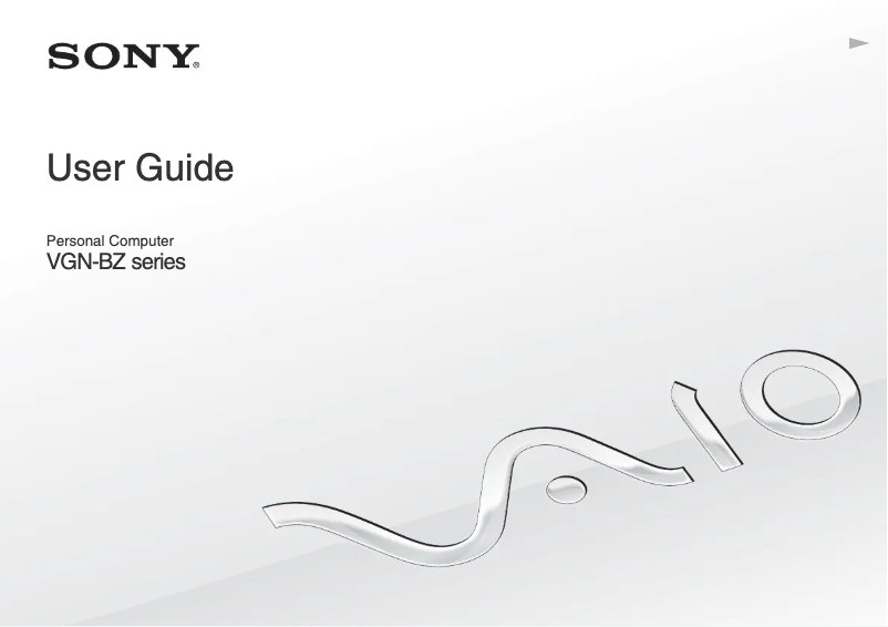 Page n°1 - Manuel utilisateur Sony Vaio VGN-BZ26X