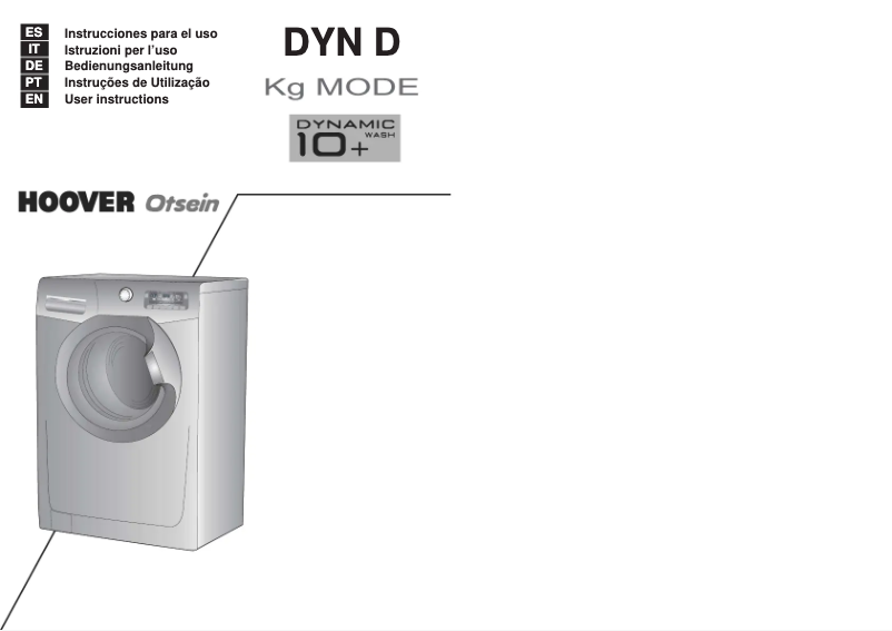 Page n°1 - Manuel utilisateur Hoover DYN 8145D3-S