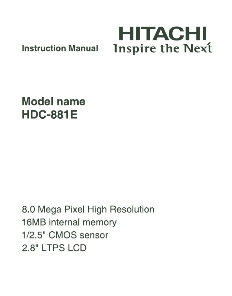 Page n°1 - Manuel utilisateur Hitachi HDC-881E