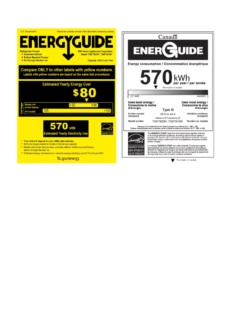 Página 1 del manual Etiqueta energética Thermador T36FT820NS