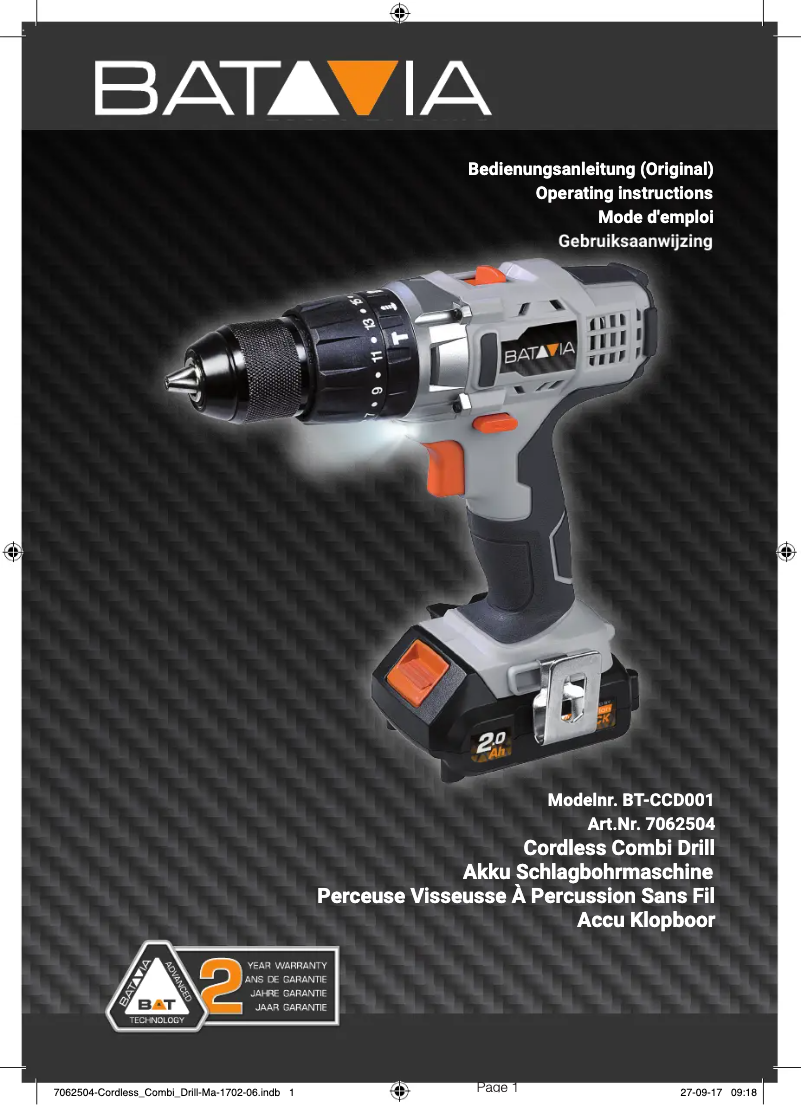 Image de la première page du manuel de l'appareil BT-CCD001