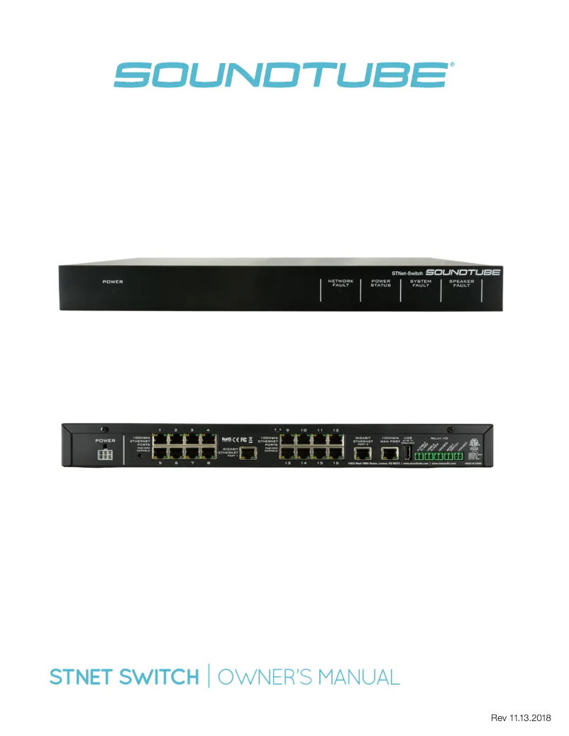 Page 1 de la notice Manuel utilisateur SoundTube STNet Switch