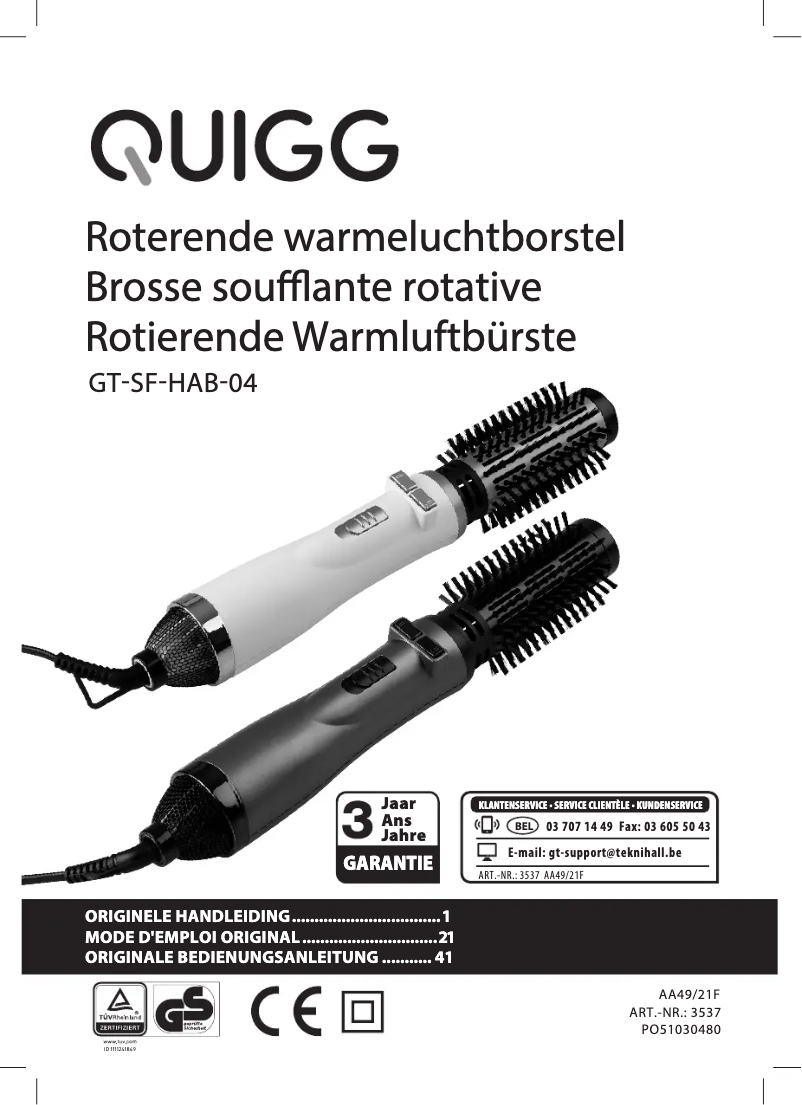 Page 1 de la notice Manuel utilisateur Quigg GT-SF-HAB-04