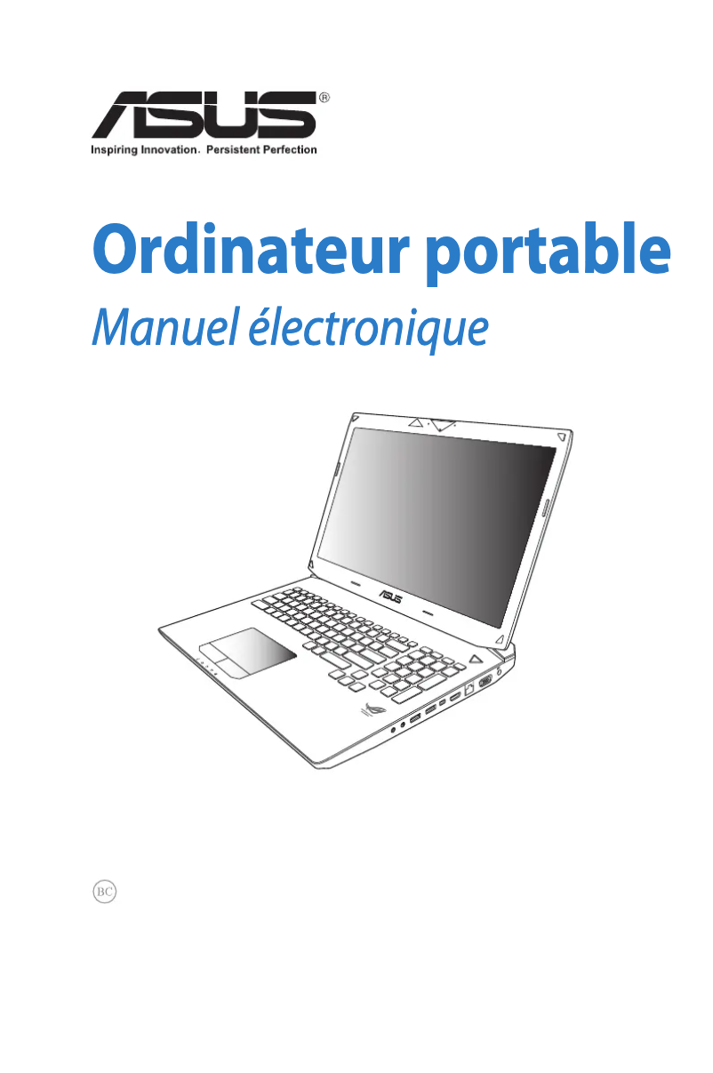 Page 1 de la notice Manuel utilisateur Asus ROG G750JH