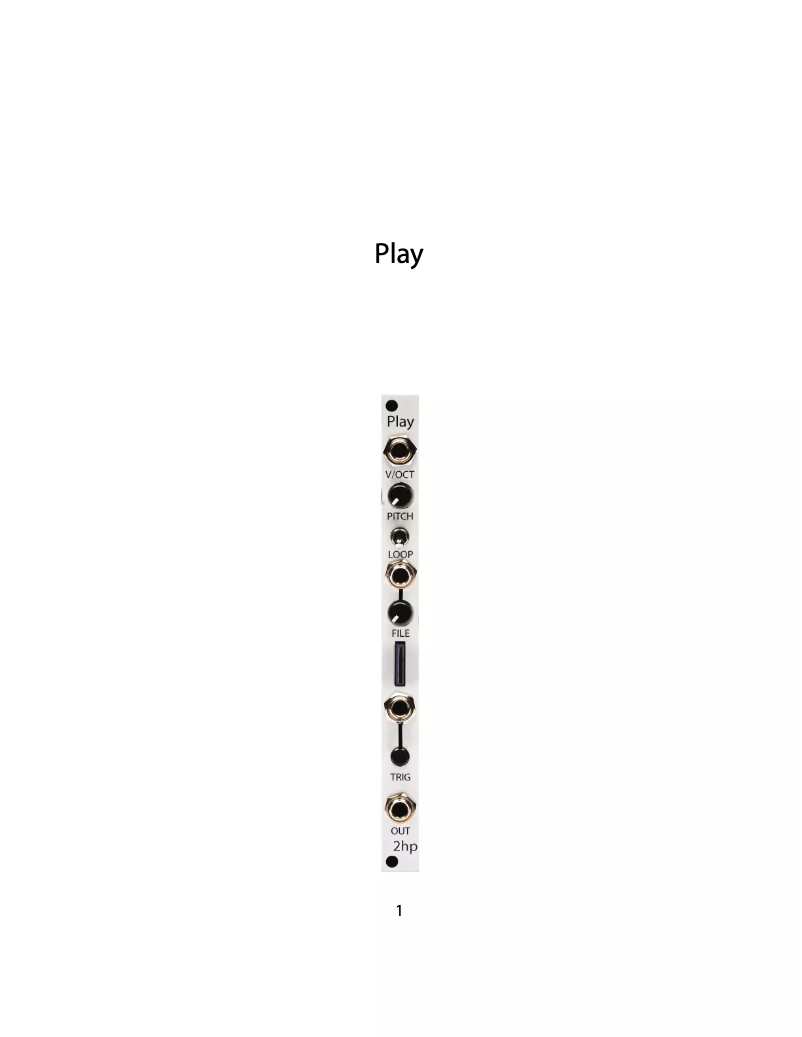 Image de la première page du manuel de l'appareil Play