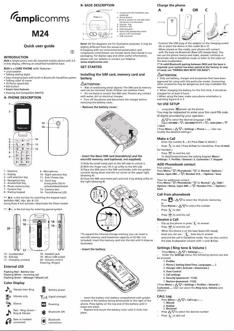 Page n°1 - Manuel utilisateur Amplicomms M24