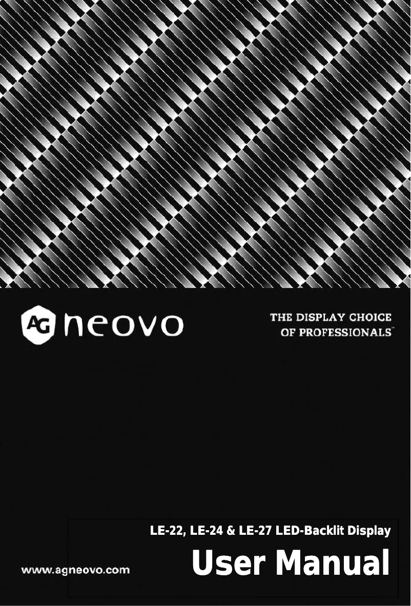 Page 1 de la notice Manuel utilisateur AG Neovo LE27W