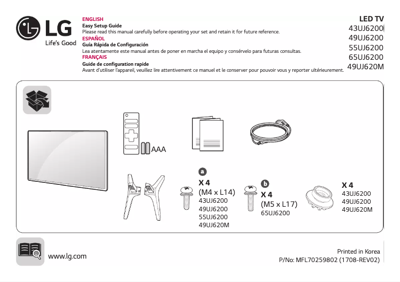 Page n°1 - Manuel utilisateur LG 43UJ6200