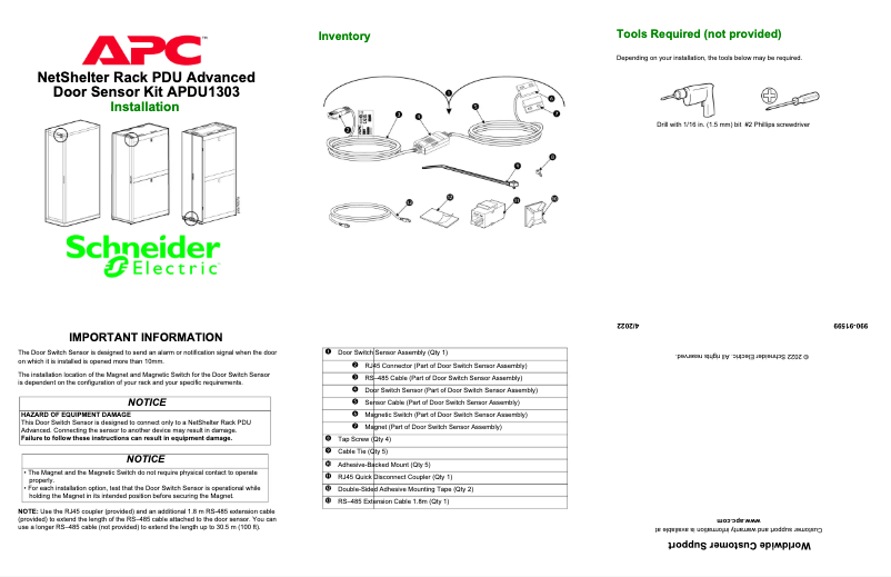 Image de la première page du manuel de l'appareil APDU1303