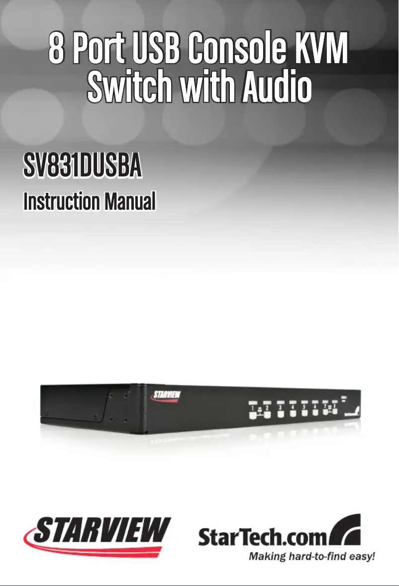 Page 1 de la notice Manuel utilisateur StarTech.com SV831DUSBA