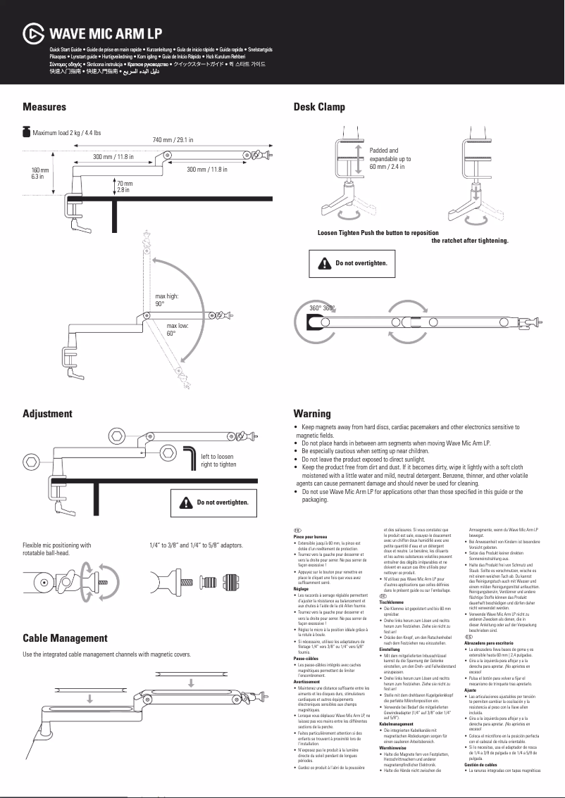 Page n°1 - Manuel utilisateur Elgato Wave Mic Arm LP