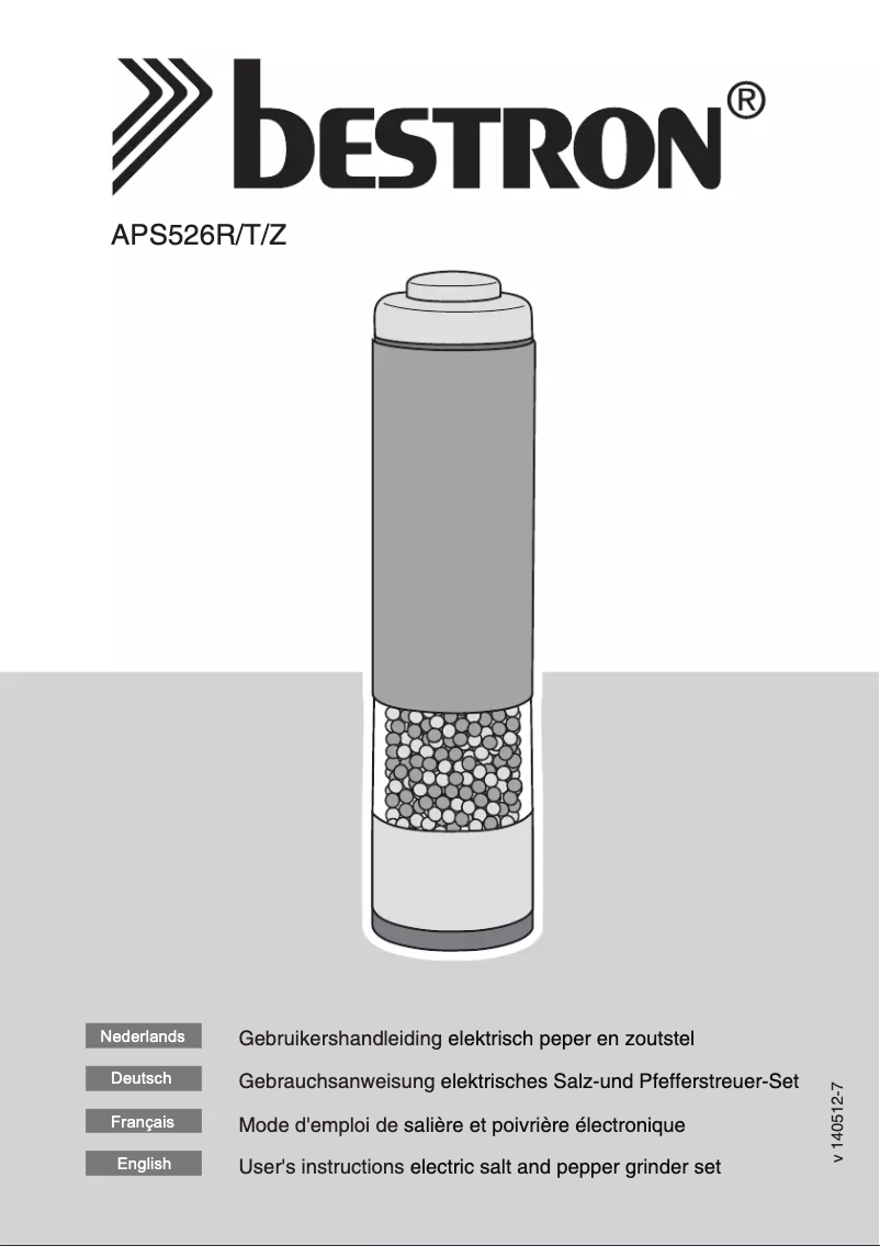 Page 1 de la notice Manuel utilisateur Bestron APS526T